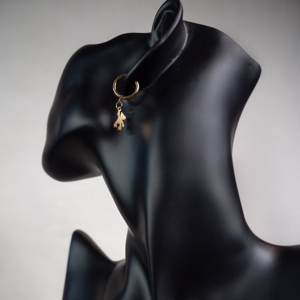 Gold Hanging Bear Earrings